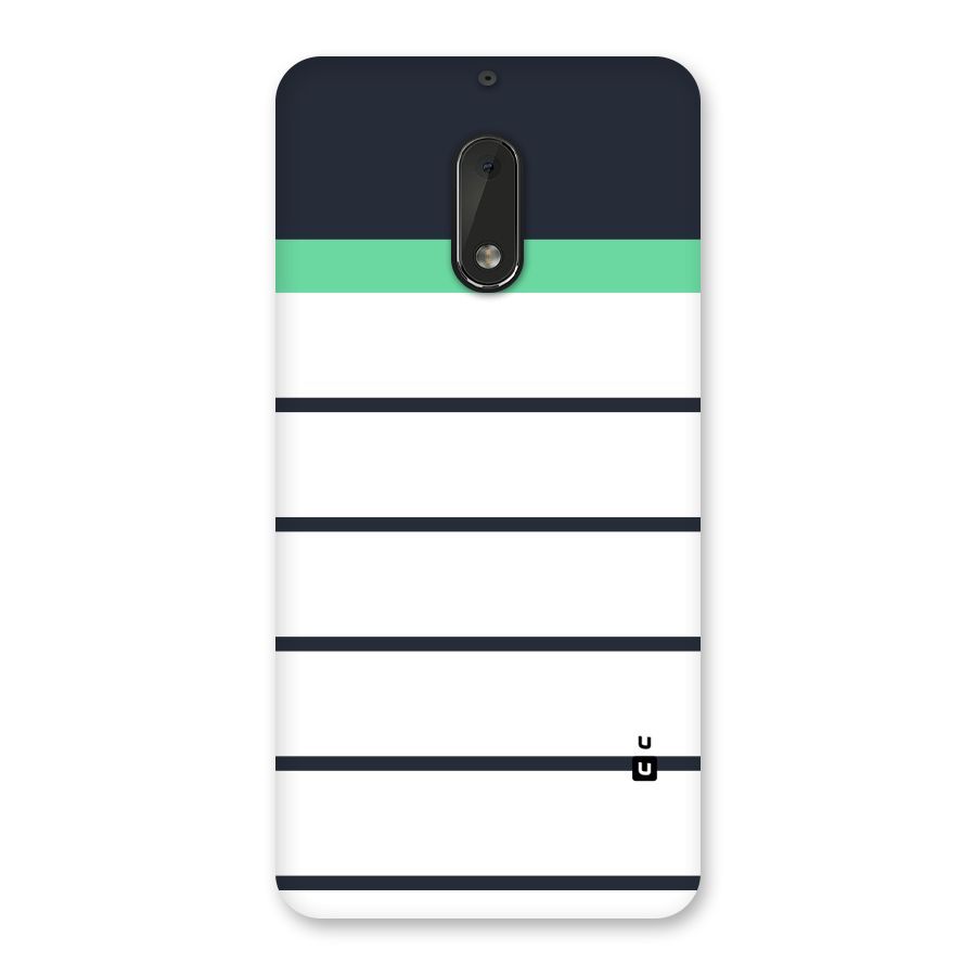 White and Simple Stripes Back Case for Nokia 6
