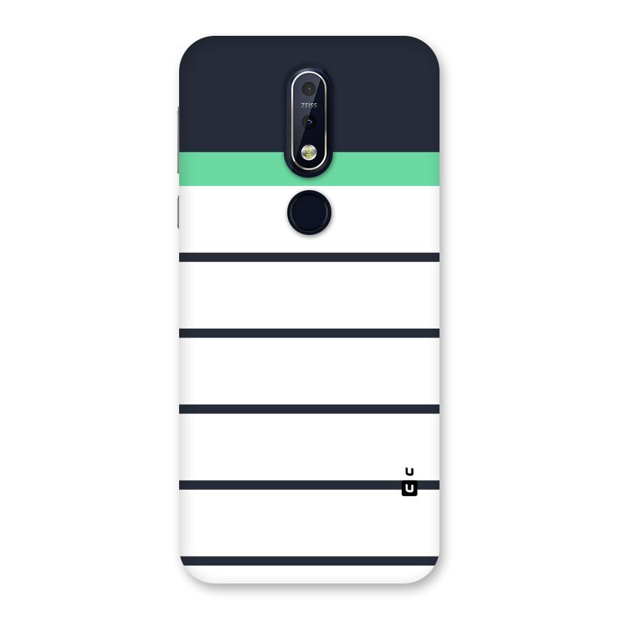White and Simple Stripes Back Case for Nokia 7.1
