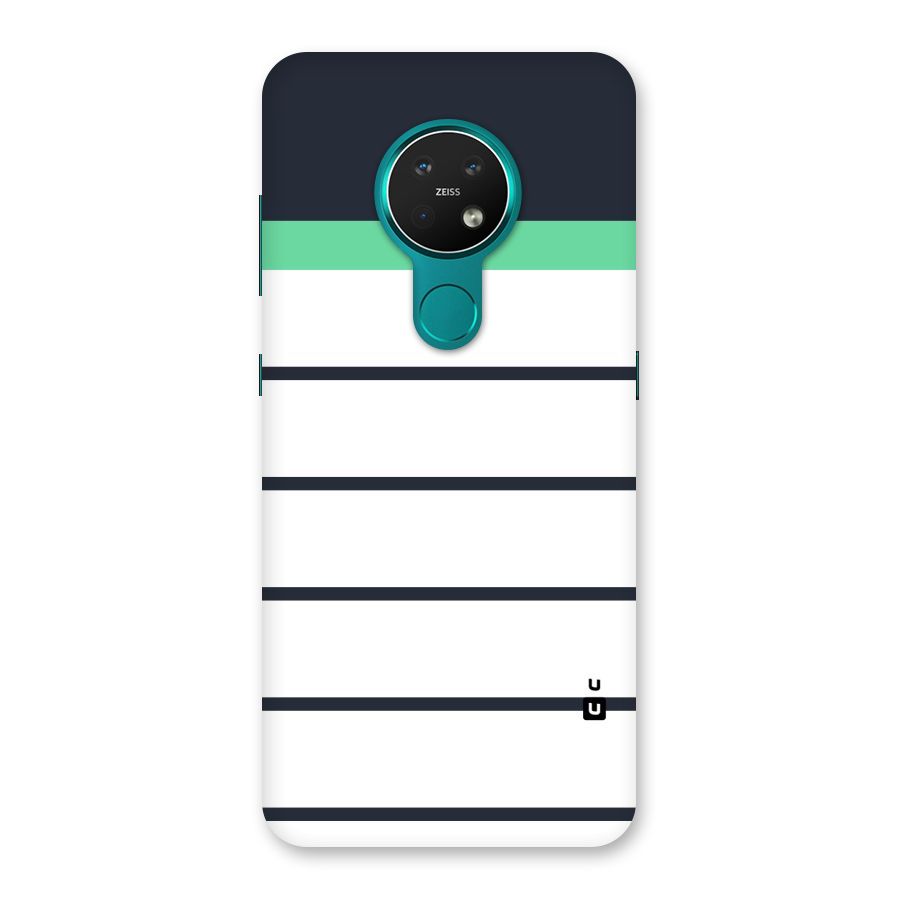 White and Simple Stripes Back Case for Nokia 7.2