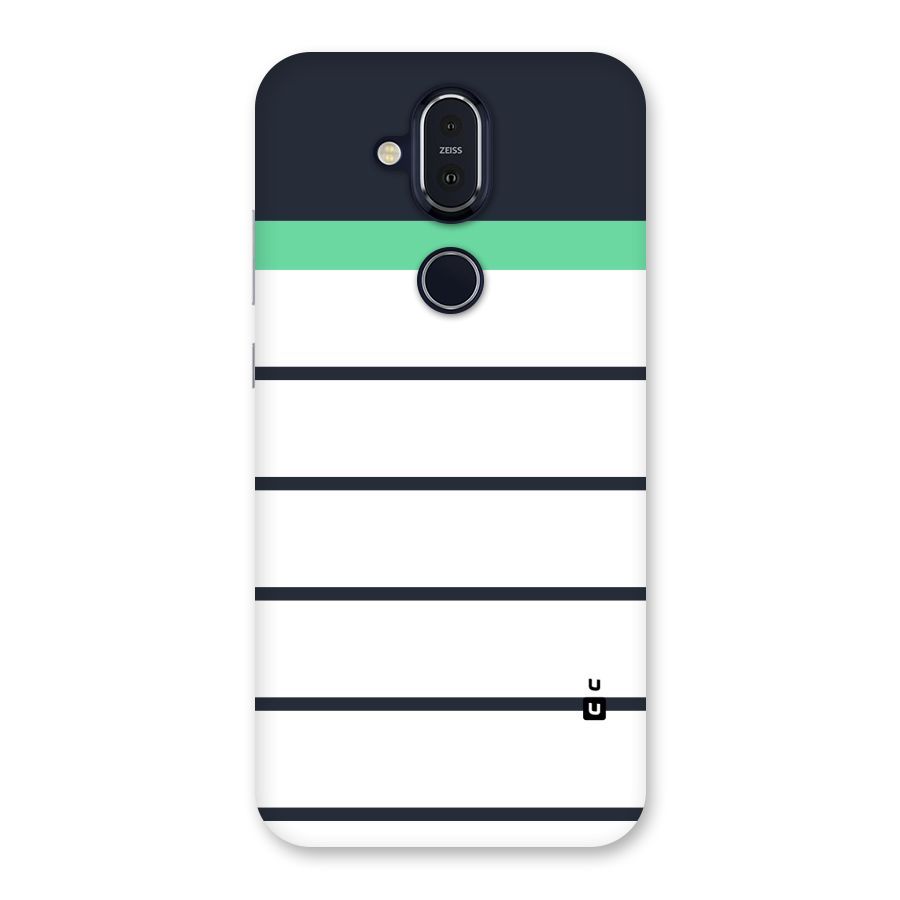 White and Simple Stripes Back Case for Nokia 8.1