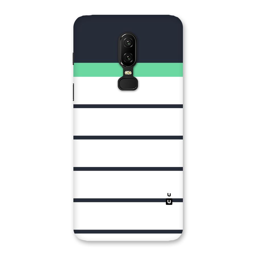 White and Simple Stripes Back Case for OnePlus 6