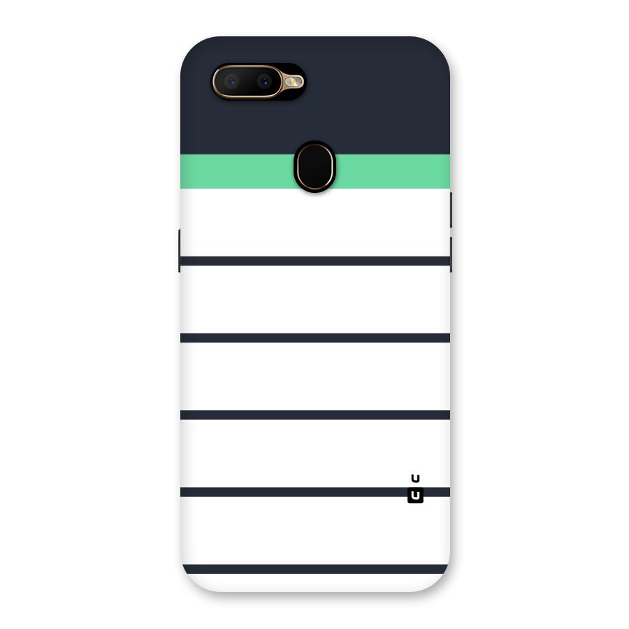 White and Simple Stripes Back Case for Oppo A5s