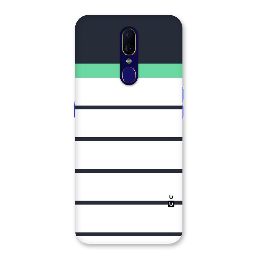White and Simple Stripes Back Case for Oppo F11