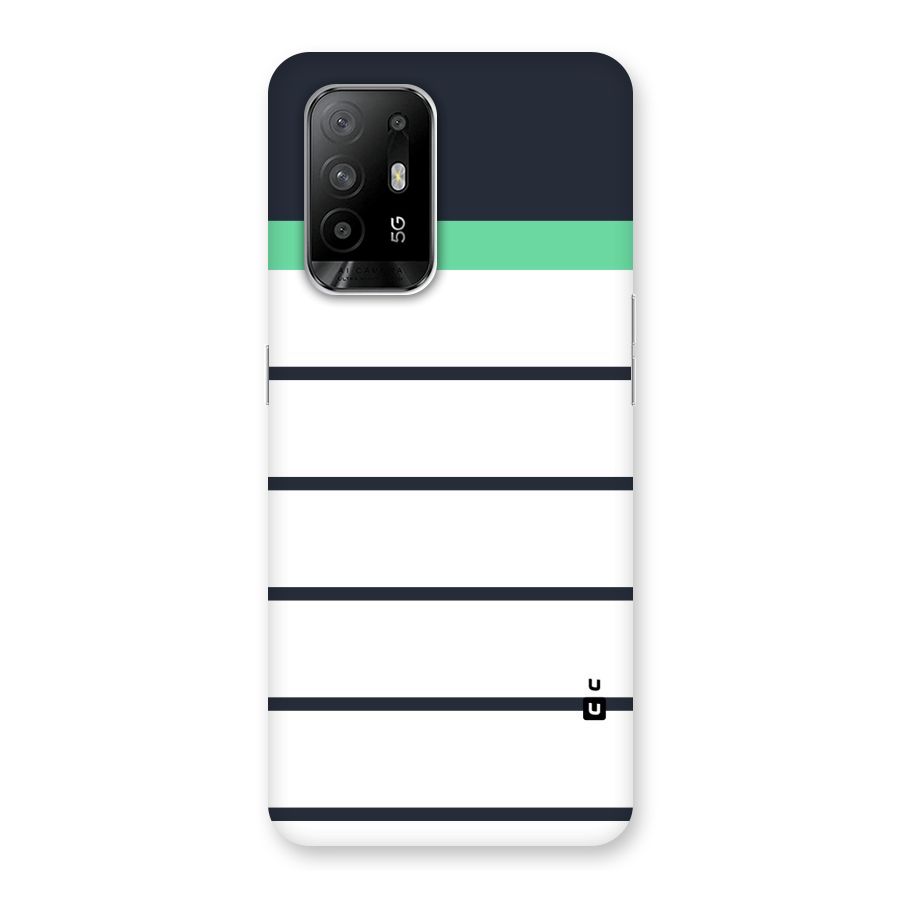 White and Simple Stripes Back Case for Oppo F19 Pro Plus 5G