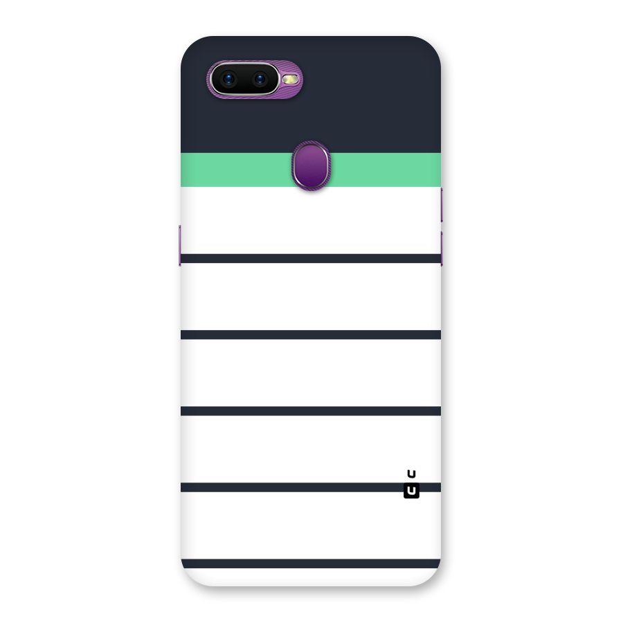 White and Simple Stripes Back Case for Oppo F9