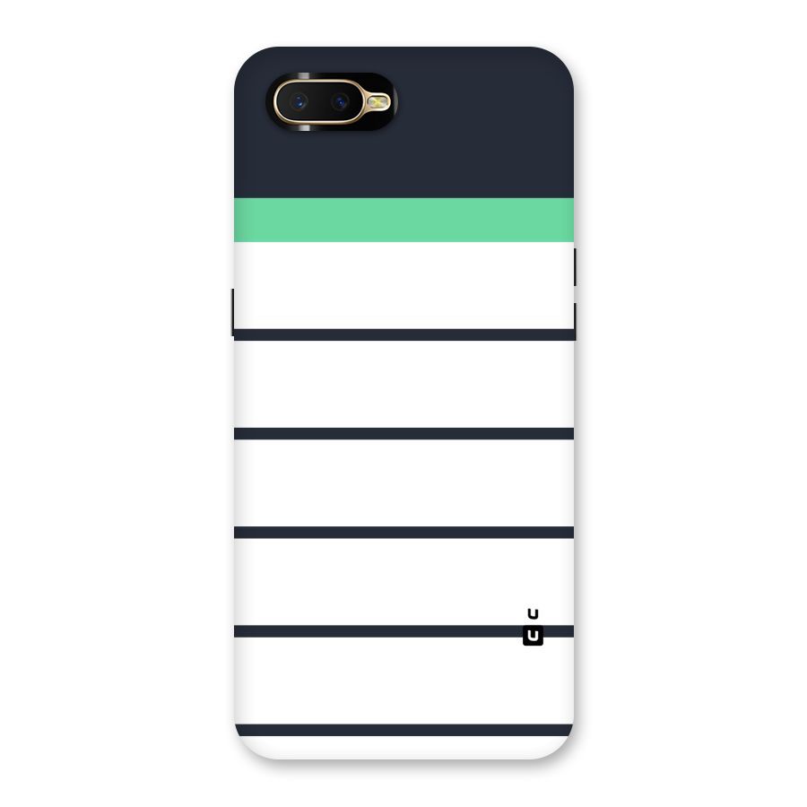 White and Simple Stripes Back Case for Oppo K1