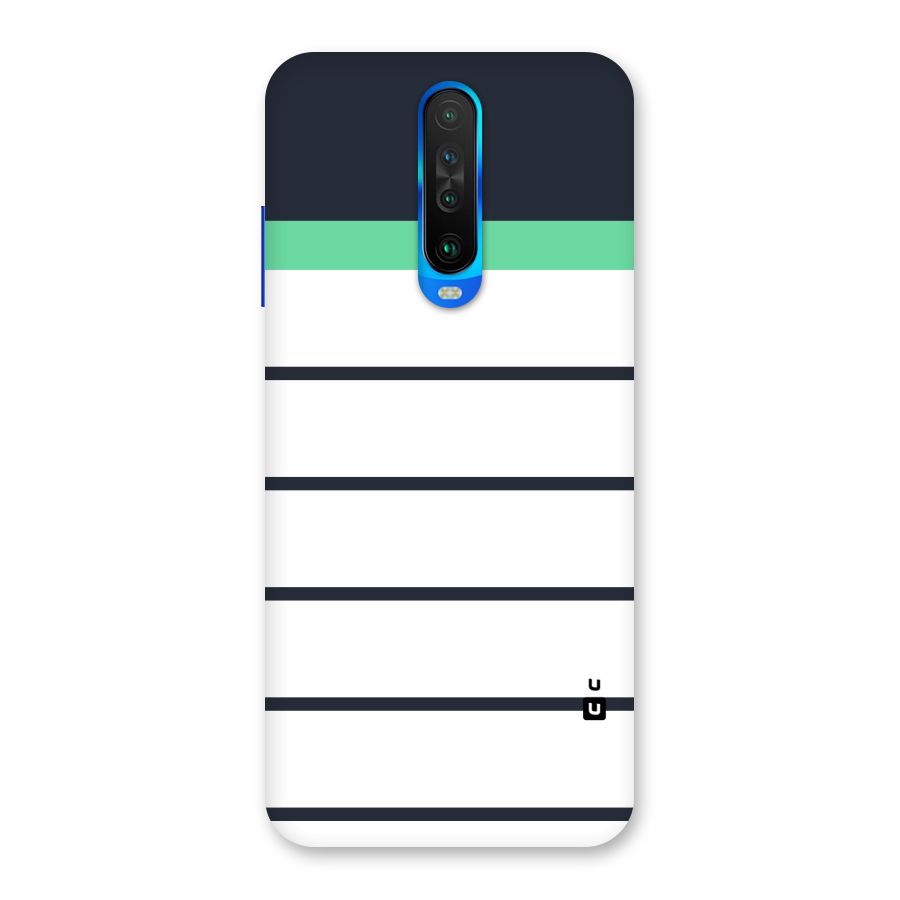 White and Simple Stripes Back Case for Poco X2