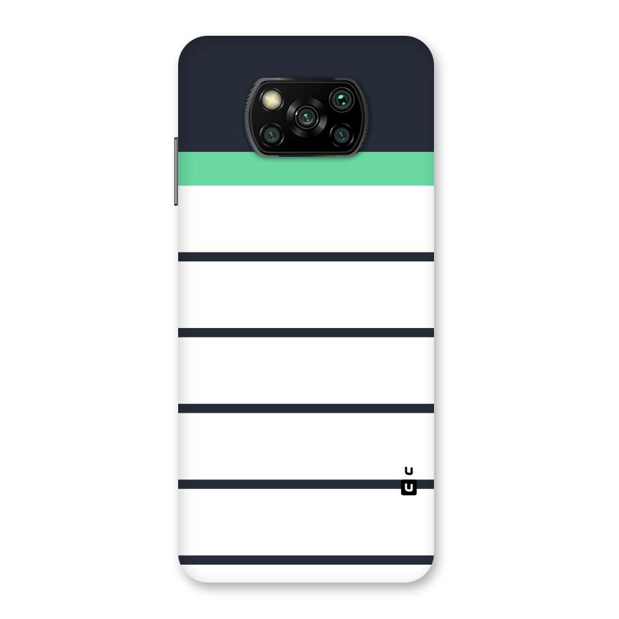White and Simple Stripes Back Case for Poco X3