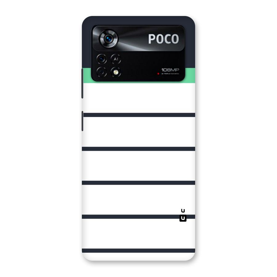 White and Simple Stripes Back Case for Poco X4 Pro 5G