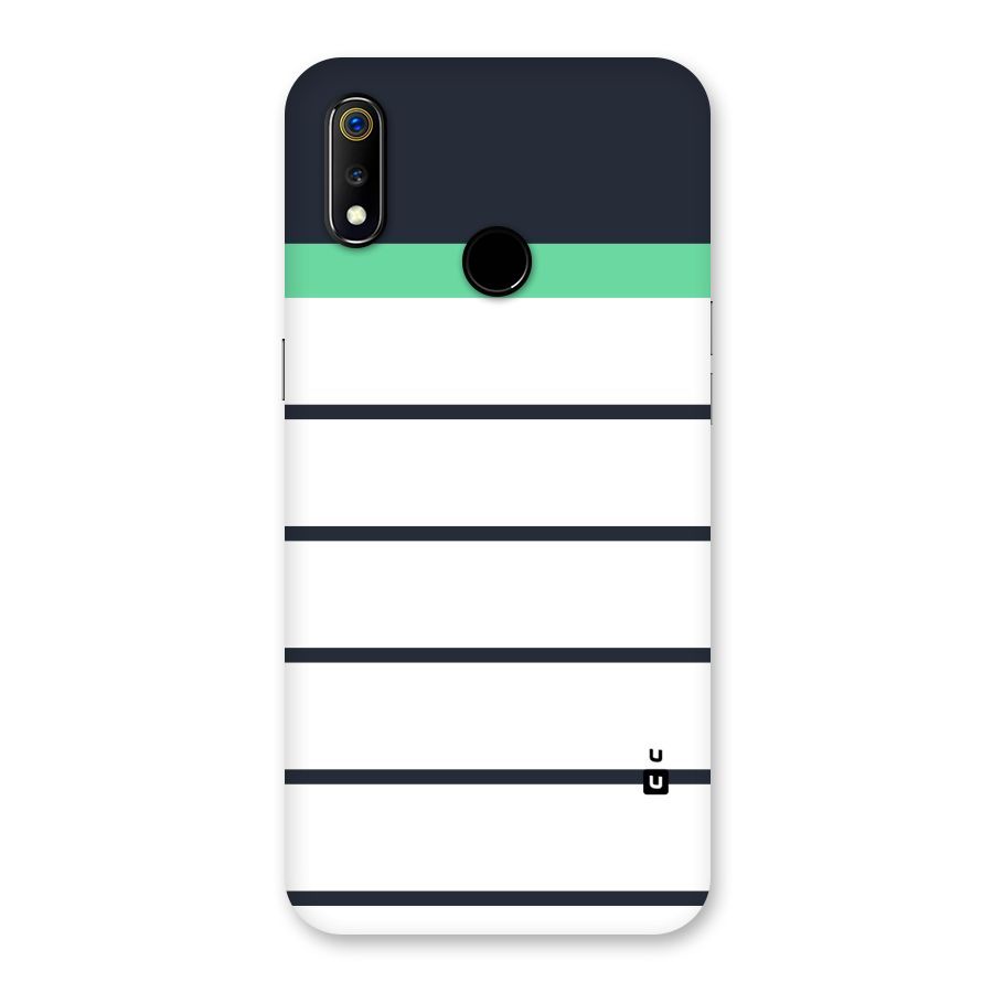 White and Simple Stripes Back Case for Realme 3