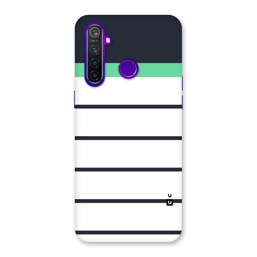 White and Simple Stripes Back Case for Realme 5 Pro