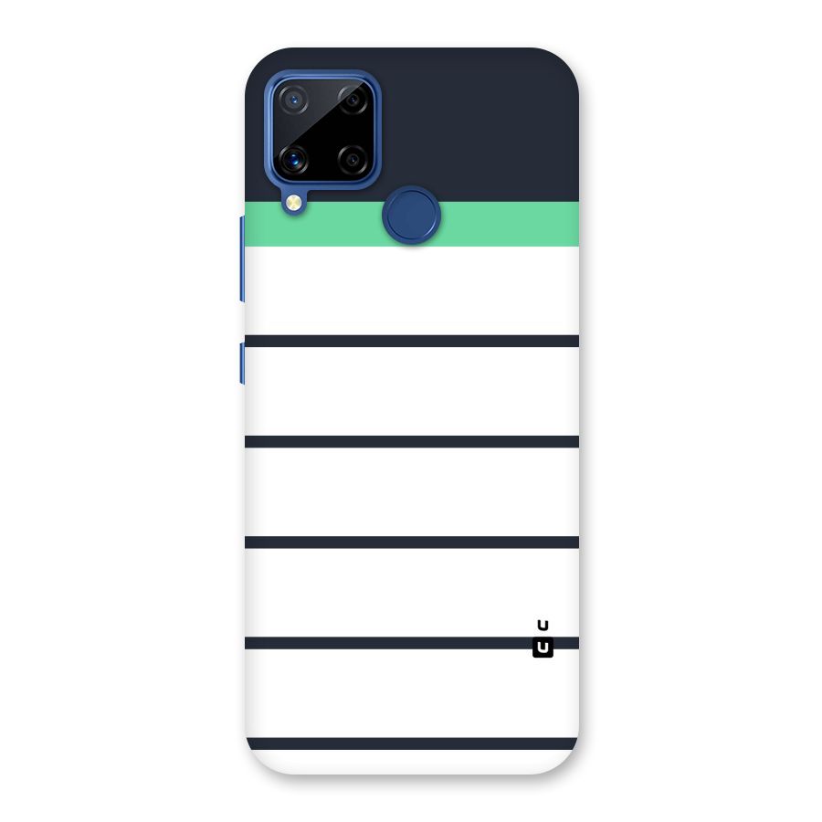 White and Simple Stripes Back Case for Realme C15