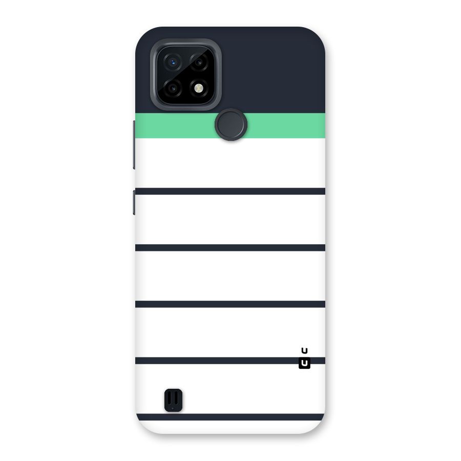 White and Simple Stripes Back Case for Realme C21
