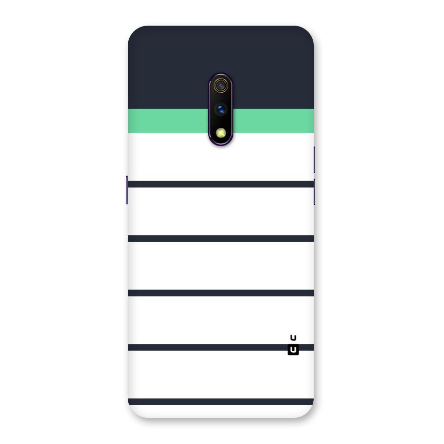 White and Simple Stripes Back Case for Realme X