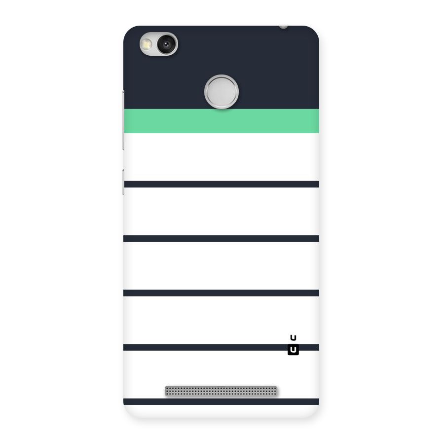 White and Simple Stripes Back Case for Redmi 3S Prime