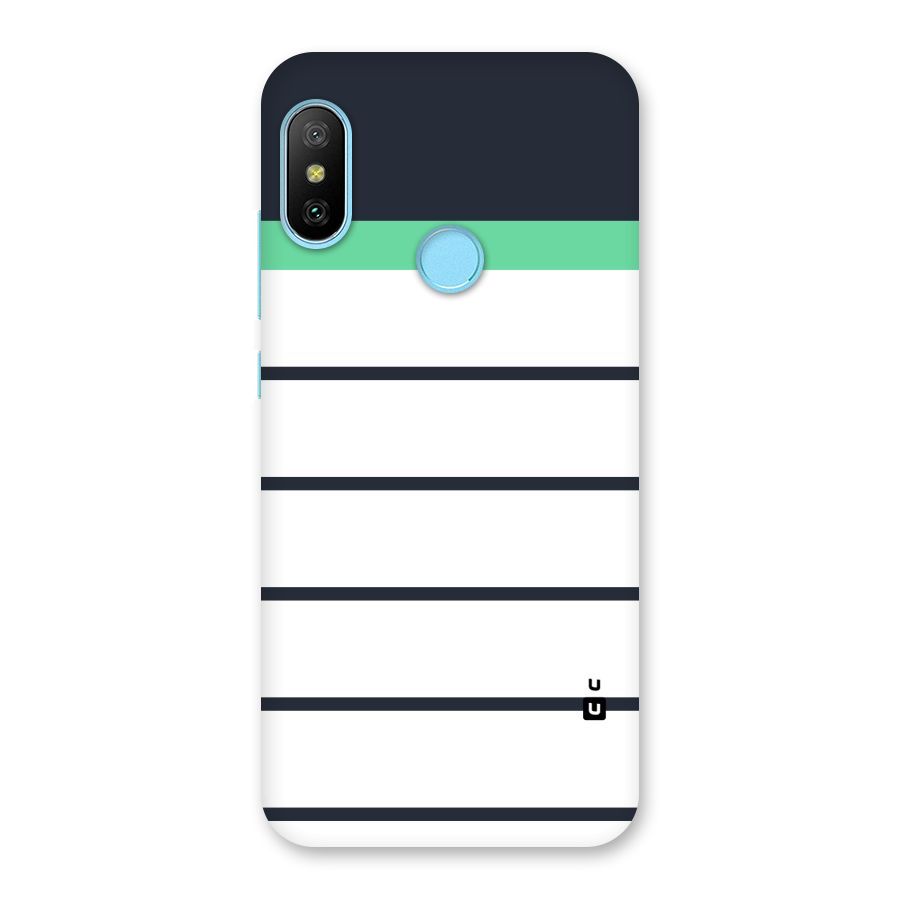 White and Simple Stripes Back Case for Redmi 6 Pro