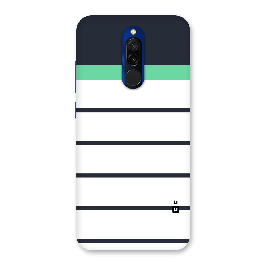 White and Simple Stripes Back Case for Redmi 8
