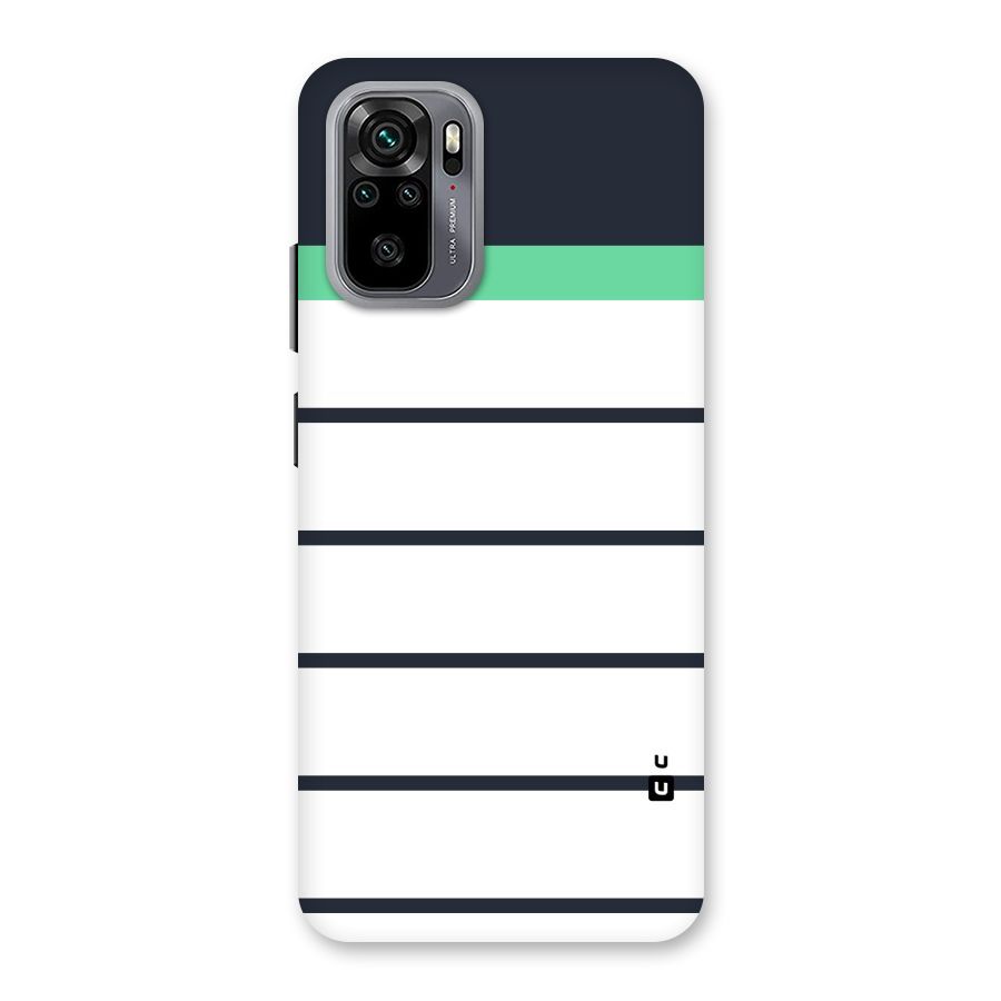 White and Simple Stripes Back Case for Redmi Note 10