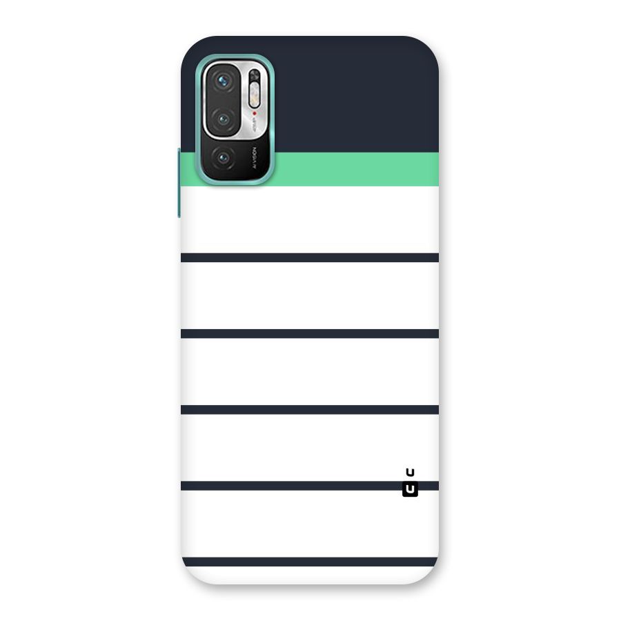 White and Simple Stripes Back Case for Redmi Note 10T 5G
