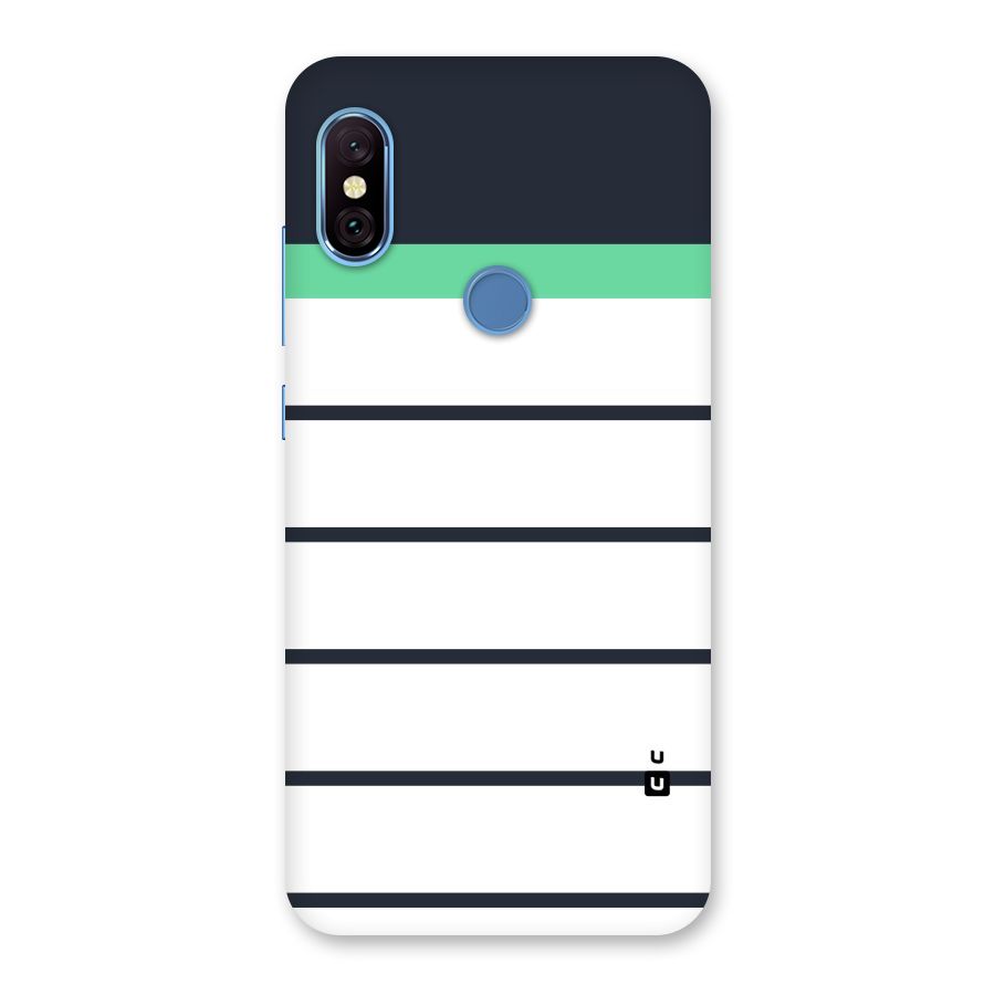 White and Simple Stripes Back Case for Redmi Note 6 Pro