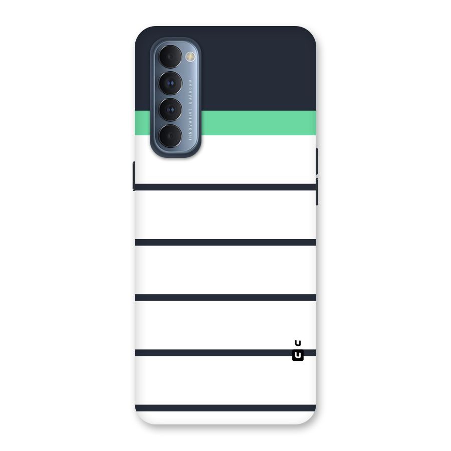 White and Simple Stripes Back Case for Reno4 Pro
