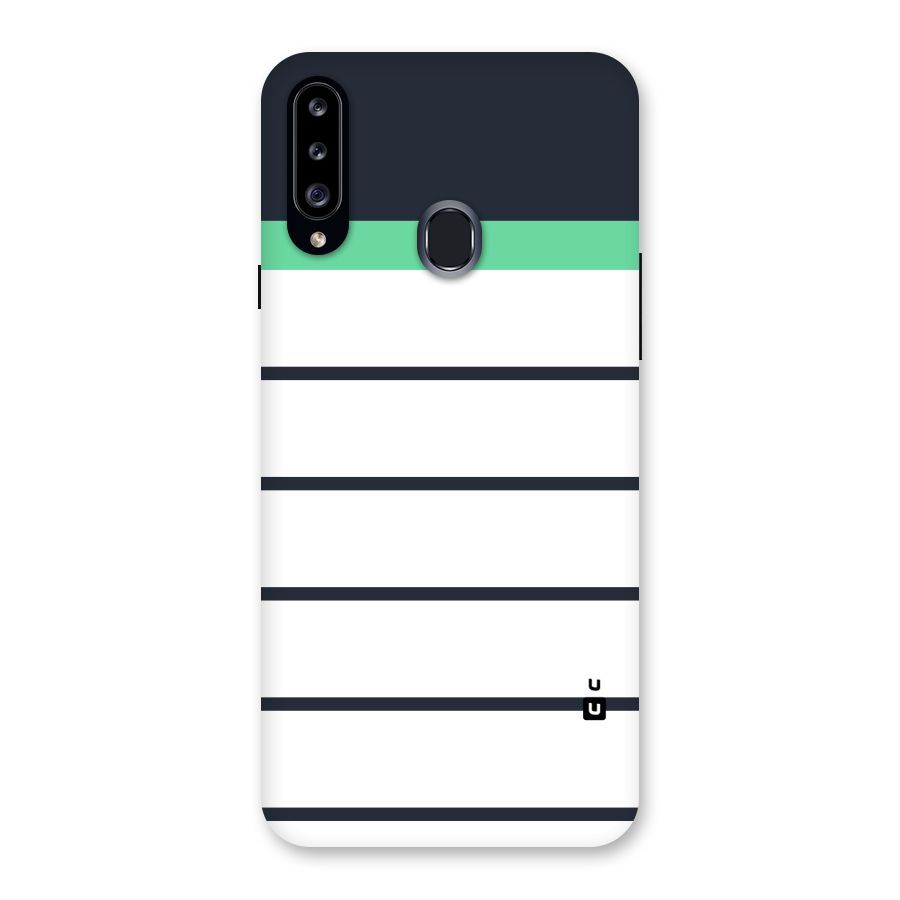 White and Simple Stripes Back Case for Samsung Galaxy A20s