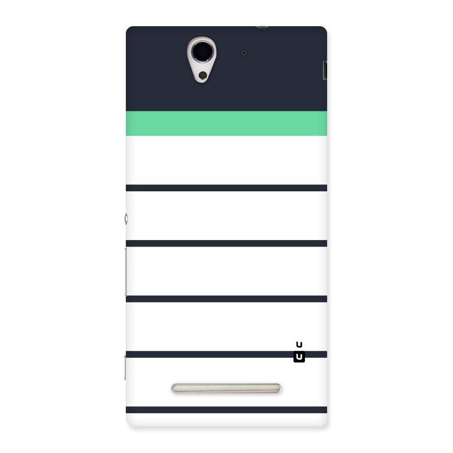 White and Simple Stripes Back Case for Sony Xperia C3