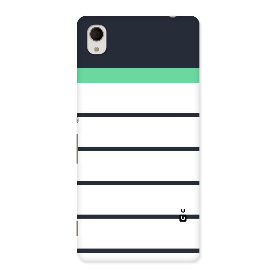 White and Simple Stripes Back Case for Sony Xperia M4