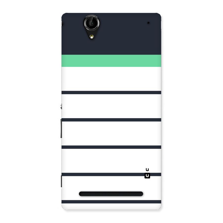 White and Simple Stripes Back Case for Sony Xperia T2