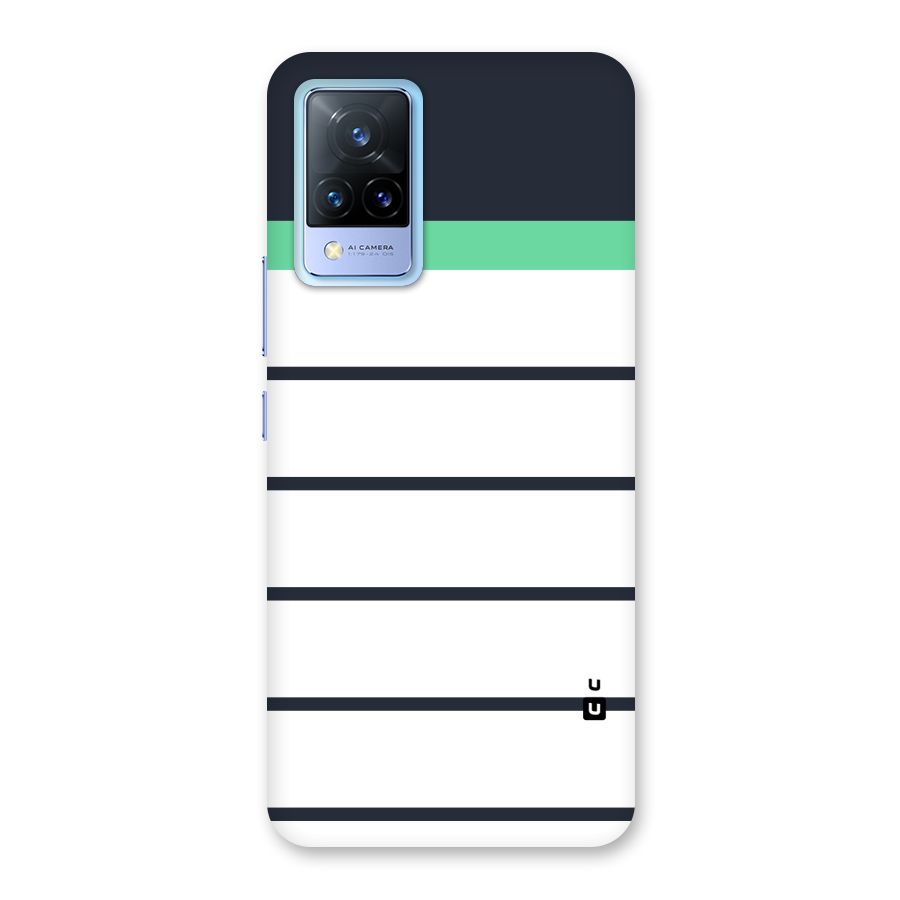 White and Simple Stripes Back Case for Vivo V21 5G