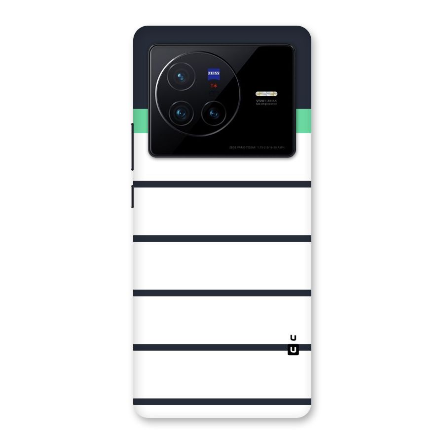 White and Simple Stripes Back Case for Vivo X80