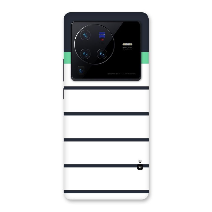 White and Simple Stripes Back Case for Vivo X80 Pro