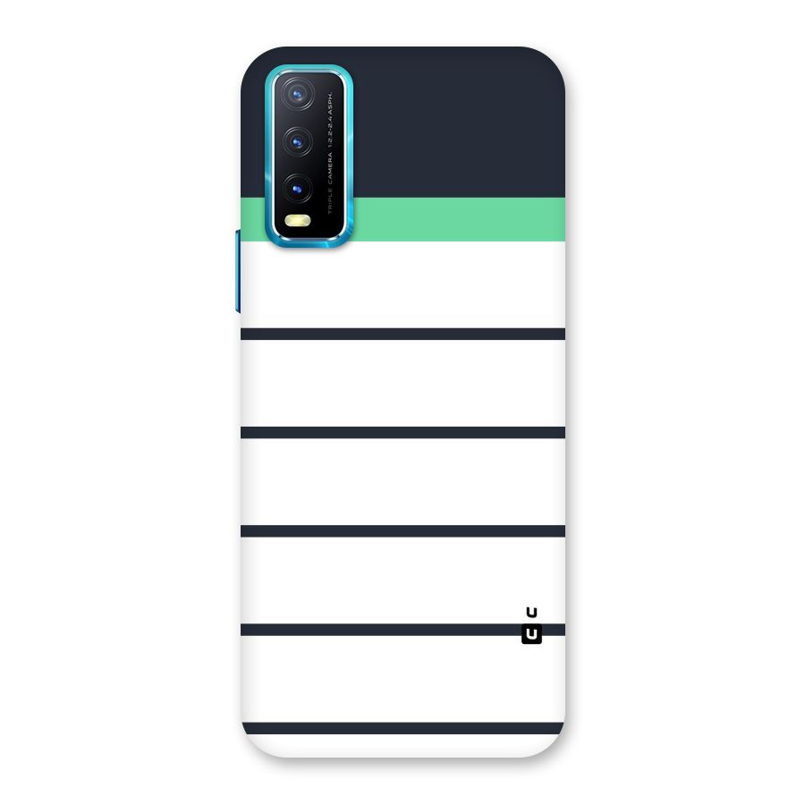 White and Simple Stripes Back Case for Vivo Y20G