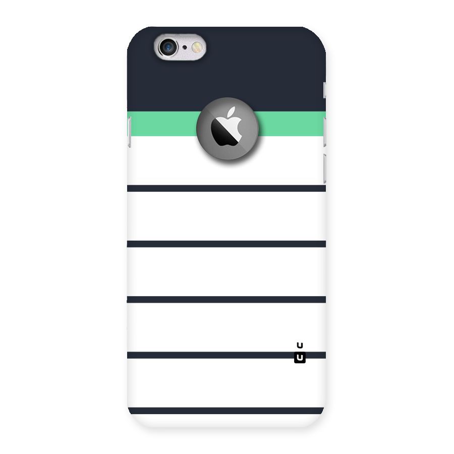White and Simple Stripes Back Case for iPhone 6 Logo Cut