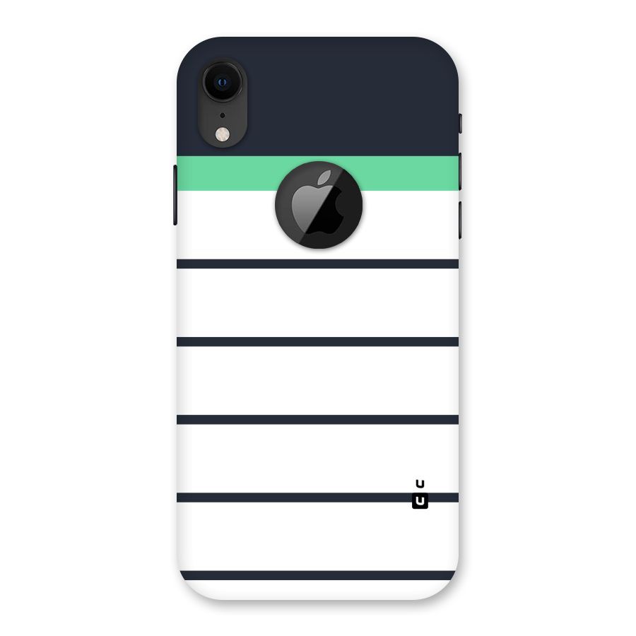 White and Simple Stripes Back Case for iPhone XR Logo Cut