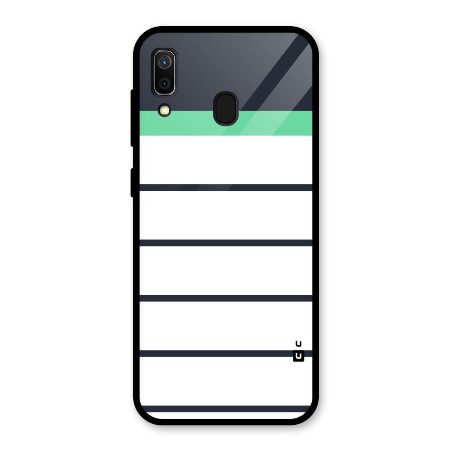 White and Simple Stripes Glass Back Case for Galaxy A30