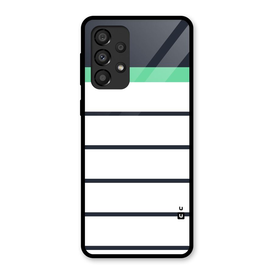 White and Simple Stripes Glass Back Case for Galaxy A33 5G