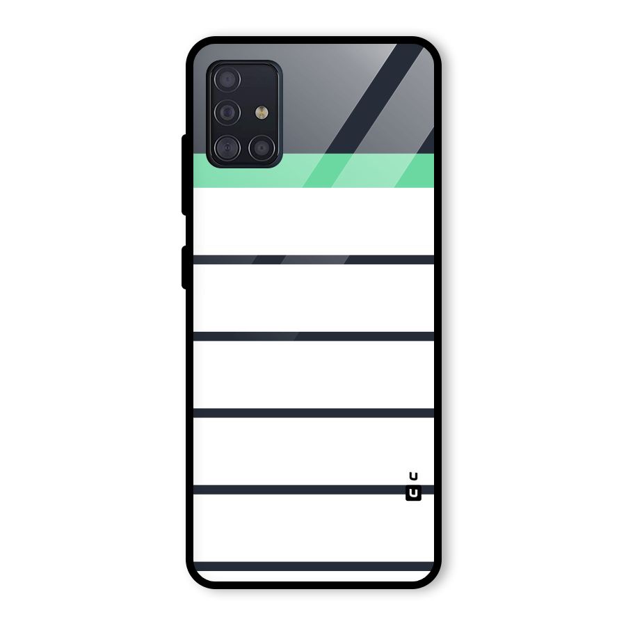 White and Simple Stripes Glass Back Case for Galaxy A51