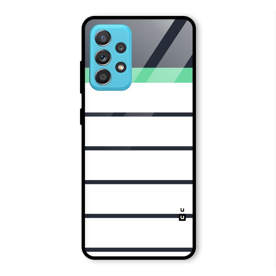 White and Simple Stripes Glass Back Case for Galaxy A52s 5G