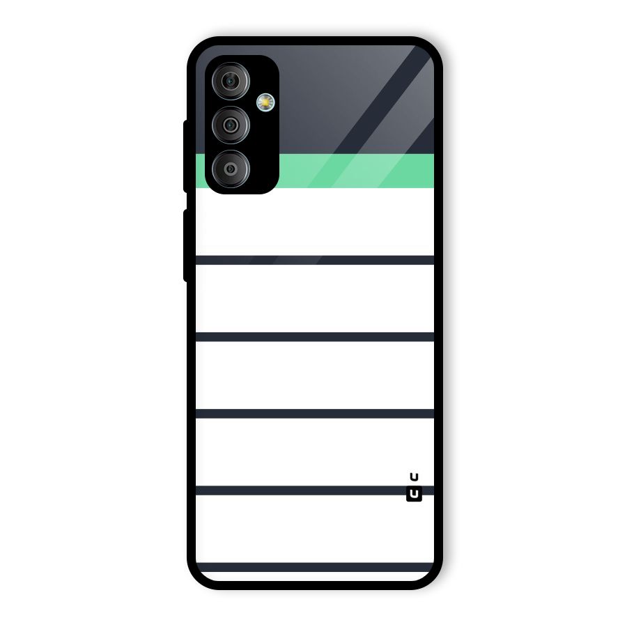 White and Simple Stripes Glass Back Case for Galaxy F23