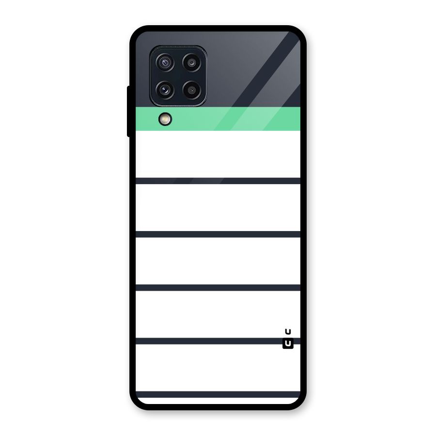 White and Simple Stripes Glass Back Case for Galaxy M32
