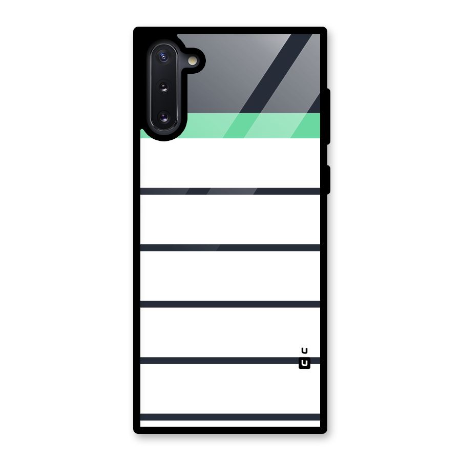 White and Simple Stripes Glass Back Case for Galaxy Note 10