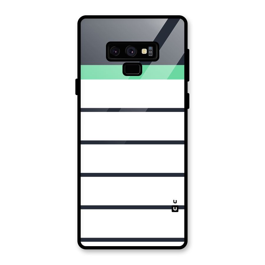 White and Simple Stripes Glass Back Case for Galaxy Note 9