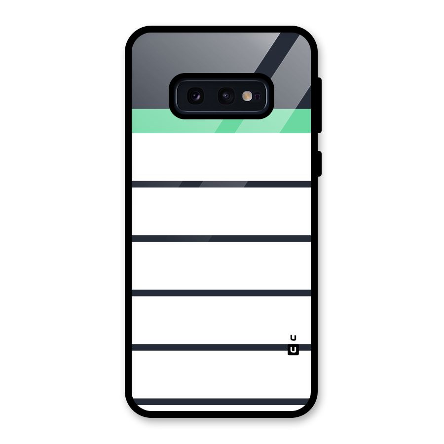 White and Simple Stripes Glass Back Case for Galaxy S10e