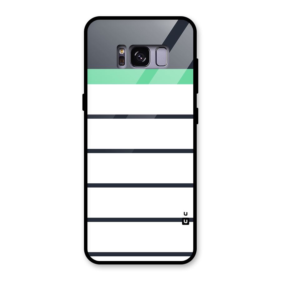 White and Simple Stripes Glass Back Case for Galaxy S8
