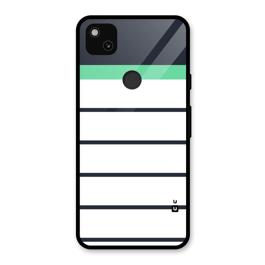 White and Simple Stripes Glass Back Case for Google Pixel 4a