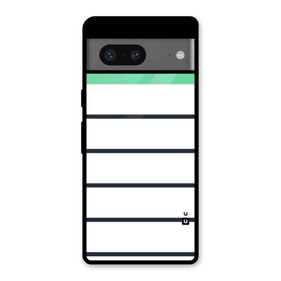 White and Simple Stripes Glass Back Case for Google Pixel 7