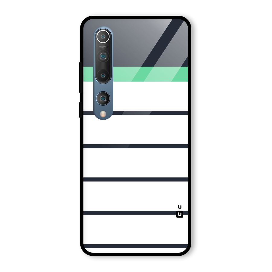 White and Simple Stripes Glass Back Case for Mi 10