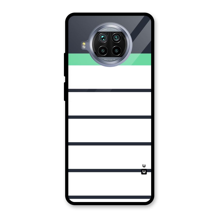 White and Simple Stripes Glass Back Case for Mi 10i