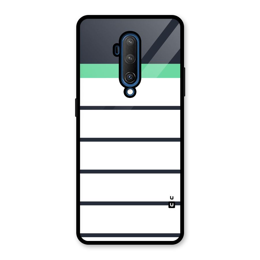 White and Simple Stripes Glass Back Case for OnePlus 7T Pro